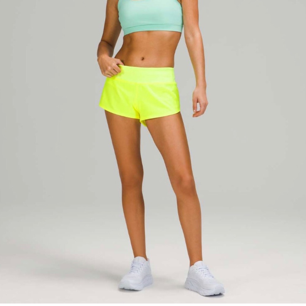 Lululemon Rare Highlight Yellow Speed Up Shorts 2.5” Gem